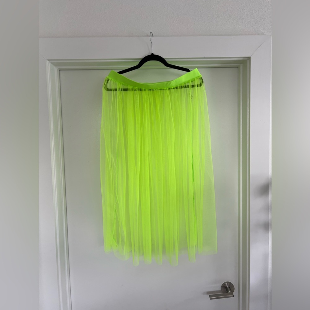Neon green tule skirt / festival skirt / beach cover up / rave skirt